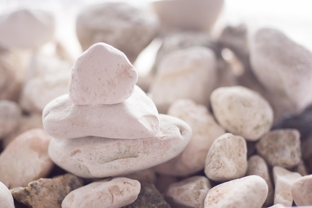 Macro photo decoration garden stones white stones
background