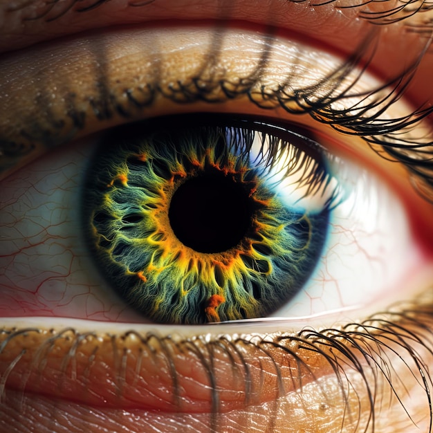 macro photo of human eye close up