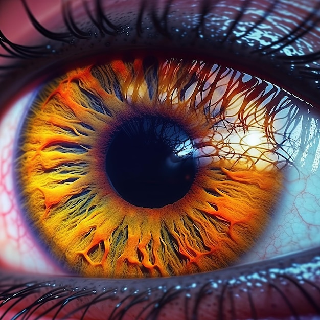 macro photo of human eye close up