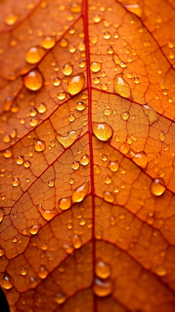 Macro photo of leaf in the fall