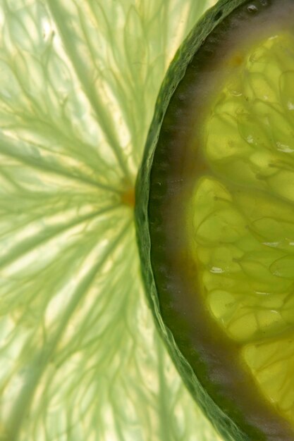 Photo macro photo of lime on white background