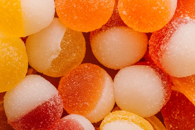 Макро фото разноцветный мармелад желейные конфеты