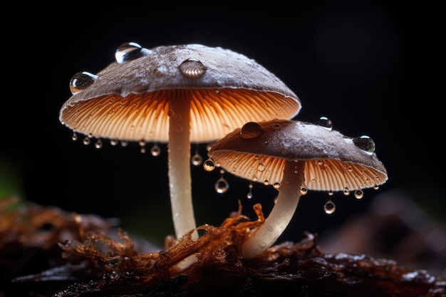 Macro photo of a mushroom