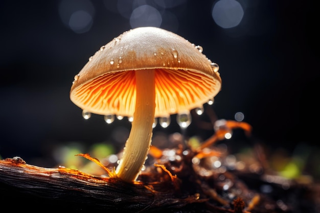 Macro photo of a mushroom