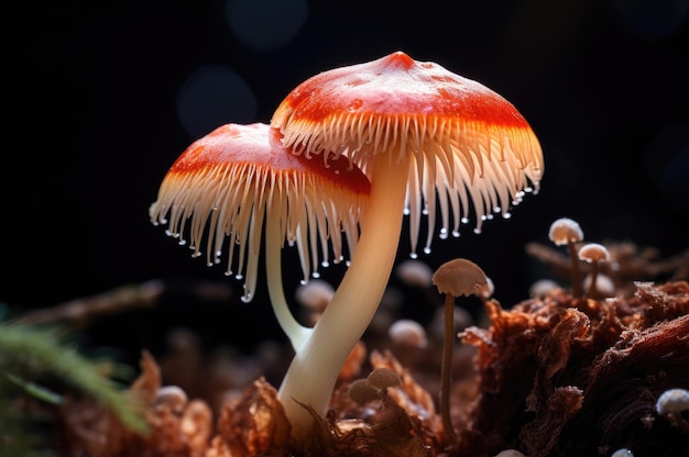 Macro photo of a mushroom