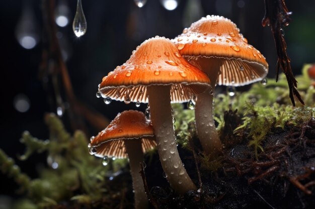 Macro photo of a mushroom