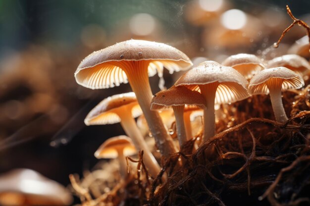 Macro photo of a mushroom