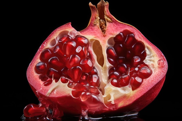 Macro photo of a peeled pomegranate