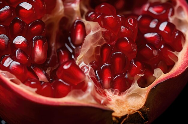 Macro photo of a peeled pomegranate