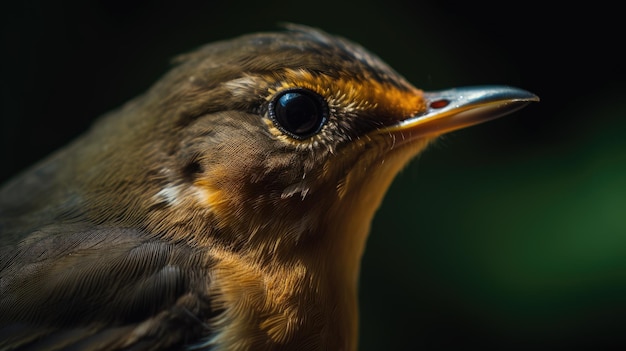 Macro photo of small bird