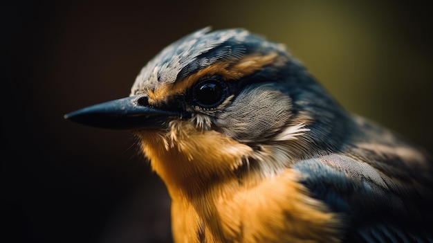 小さな鳥のマクロ写真