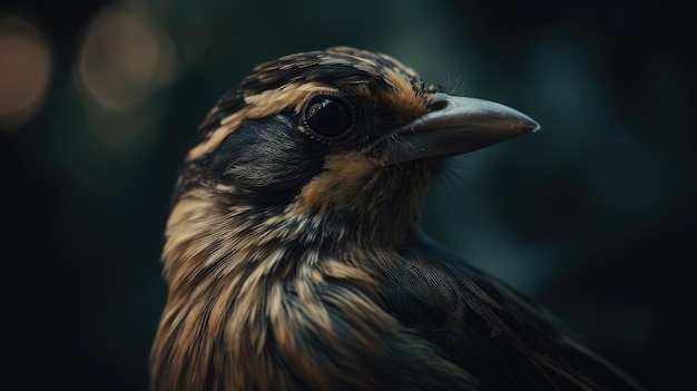 Macro photo of small bird