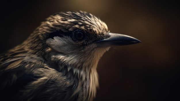 Macro photo of small bird