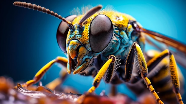 Macro Photo of a Wasp with Antennae