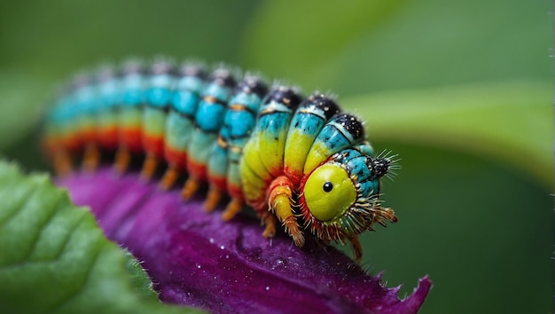 macro photograph beautiful catterpillar