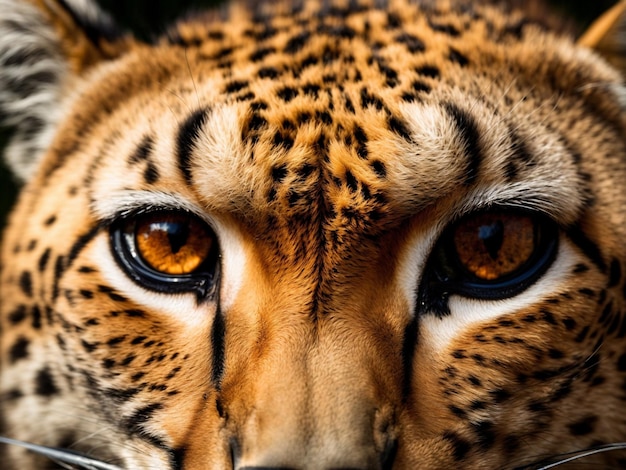 Photo macro photograph of a cheetah's eye captured from the side reveali