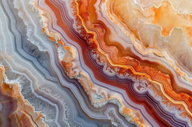 macro photograph of the curving linear pattern in an agate from botswana