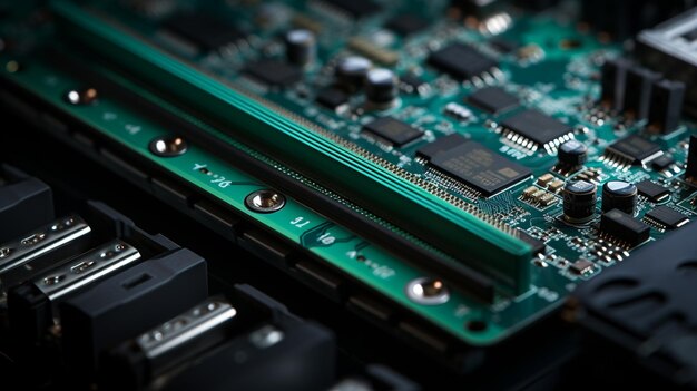 Photo macro photograph of a pcie slot showcasing wallpaper