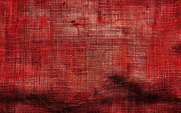 Photo macro photograph of red burlap textile showing intricate weave details perfect for texturefocused designs and backgrounds burlap fabric texture background