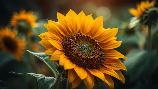macro photograph sunflower