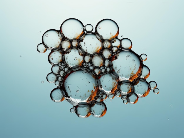 Macro photograph water bubbles molecule h2o light background