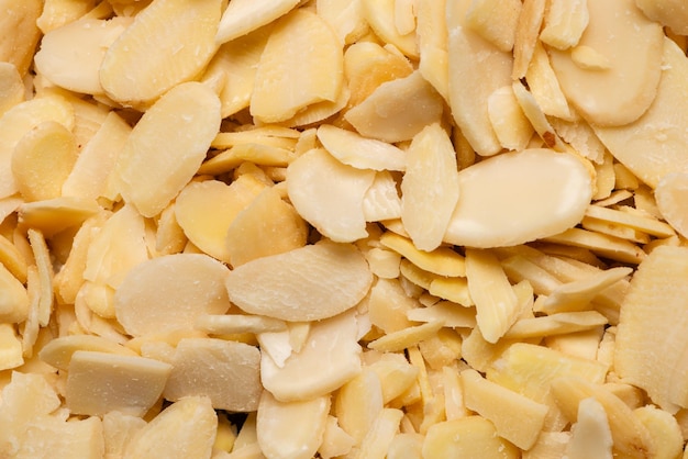 Macro photography of almond chips