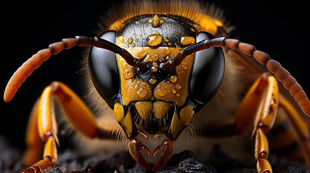 Photo macro photography of a ant on a tree leaf