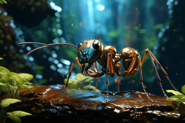 Макрофотография муравьев на темном фоне8