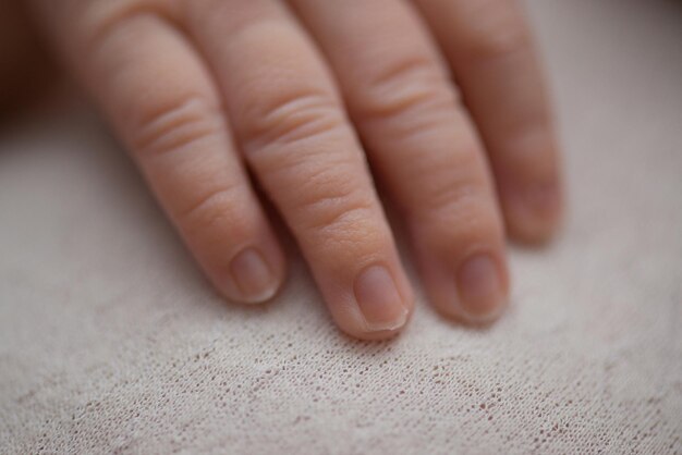 Macro photography baby's hand closeup