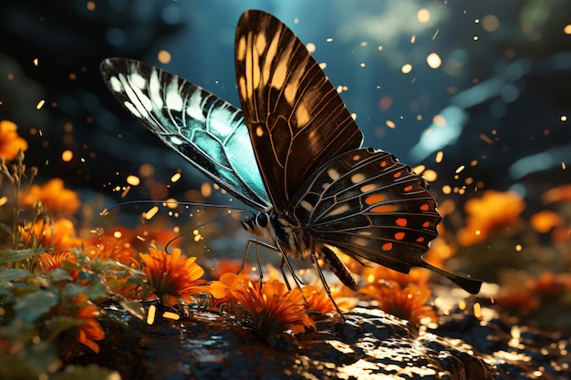 Макрофотография бабочек на темном фоне6