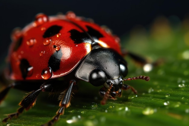 Macro Photography Capturing the Delicate Elegance of a Ladybug in CloseUp