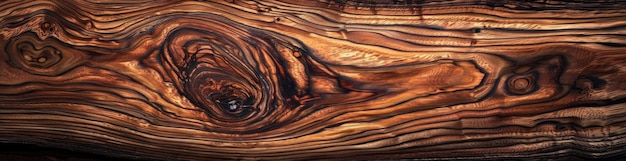 Фото Макрофотография, изображающая сложный вихревый рисунок на деревянной поверхности