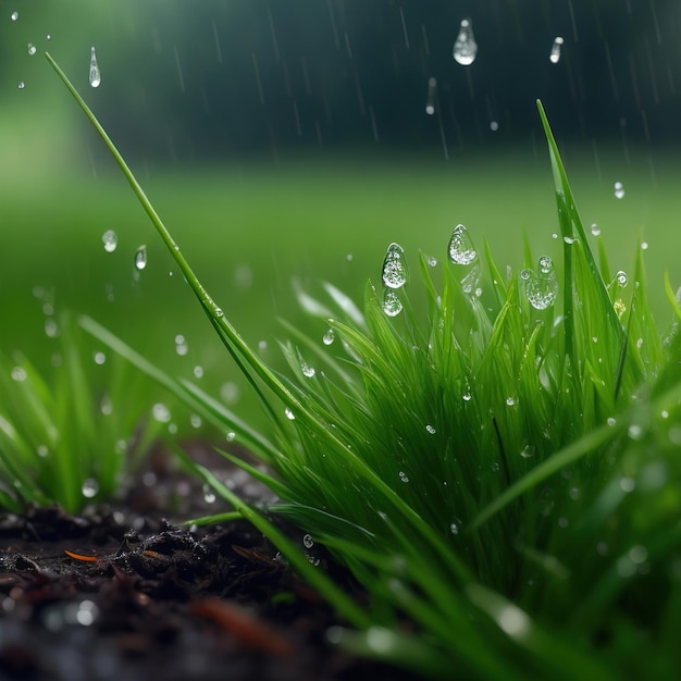 Macro photography of grass and leaf