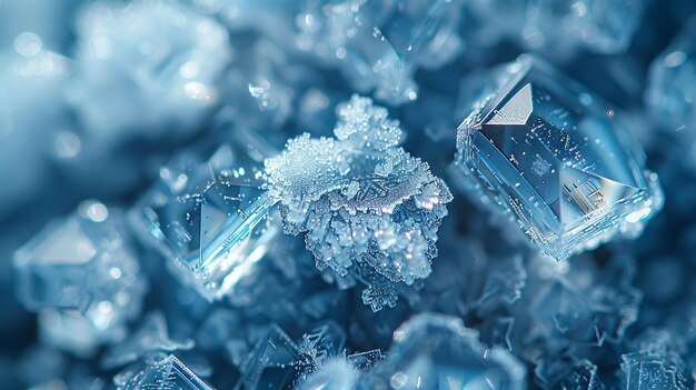 Macro photography of ice crystals