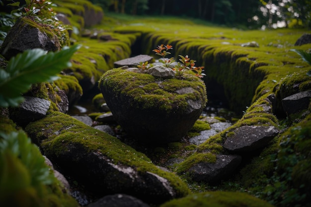 Macro photography of moss