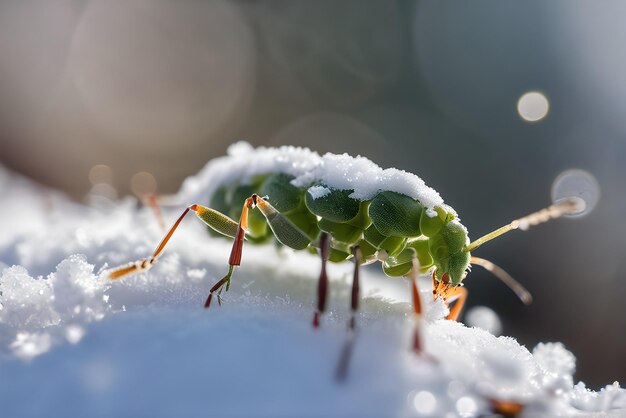 겨울 자연의 매크로 사진