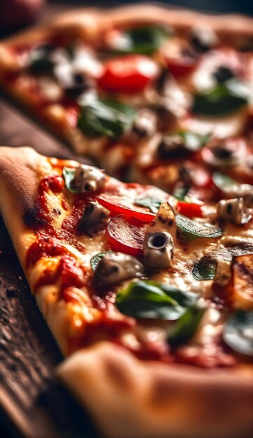 Macro photography pizza day light bokeh sophisticated elegant sharp focus soft lighting vivid colors