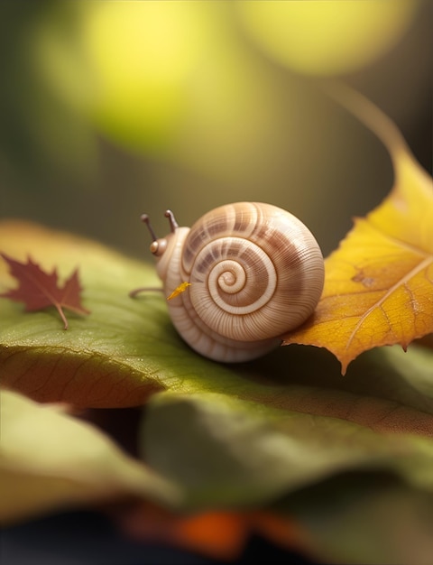 Macro Photography of Snail in Nature