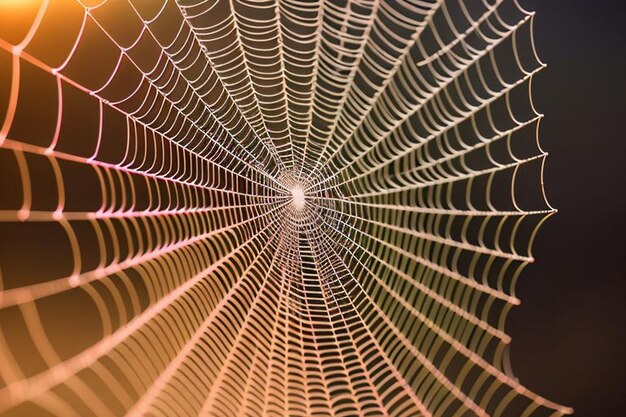 Photo macro photography of spider web pattern in the forest