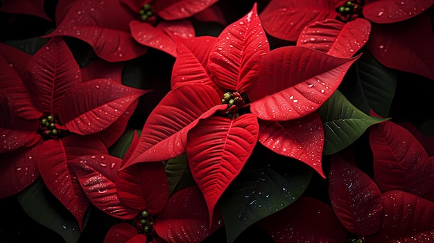 Macro Poinsettia-bladeren