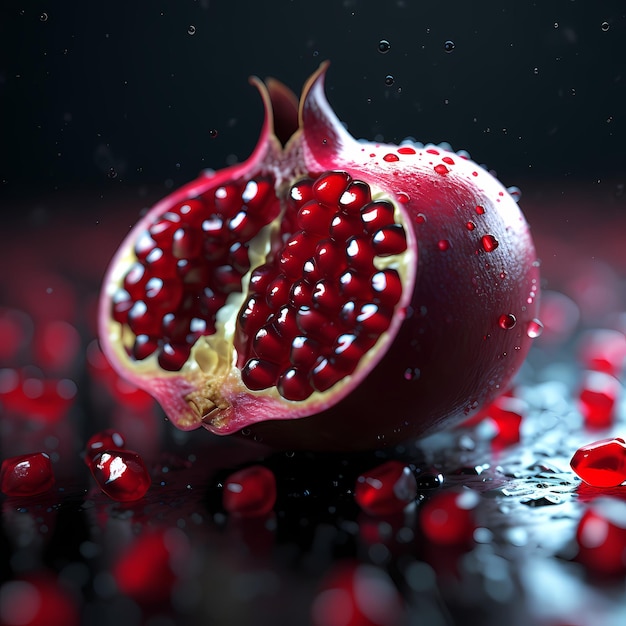 Macro of Pomegranate arils