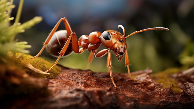 Macro red ant various angle photography image Ai generated art