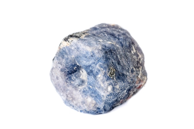 Macro Sapphire mineral on white background