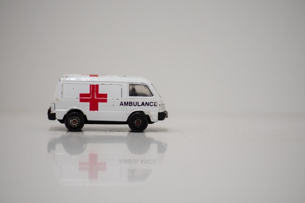 Photo macro shot of ambulance