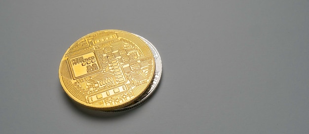 Макросъемка криптовалюты Bit Coin