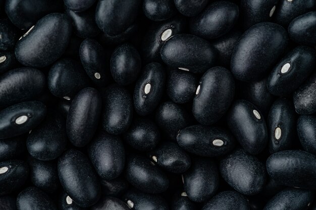 Macro shot of black beans pattern