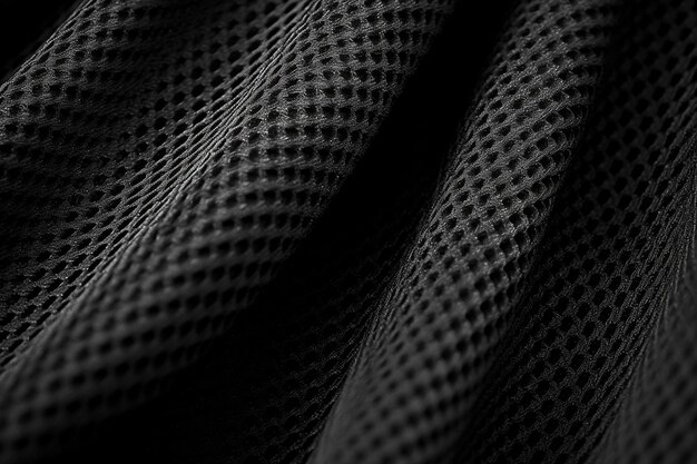 Macro shot of black fabric with intricate texture