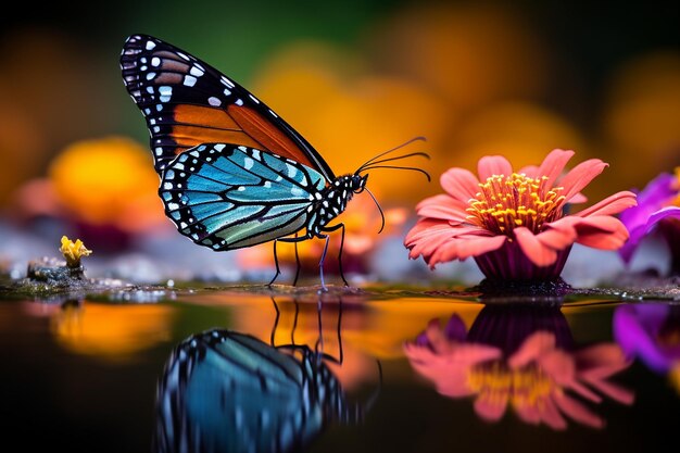 Photo a macro shot of a butterflys delicate legs gripping a flower petal