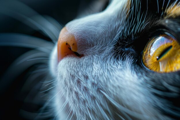 Macro shot of cat muzzle