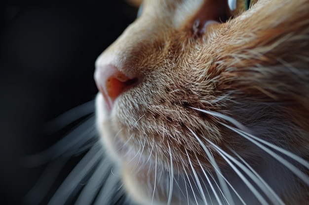 Macro shot of cat muzzle